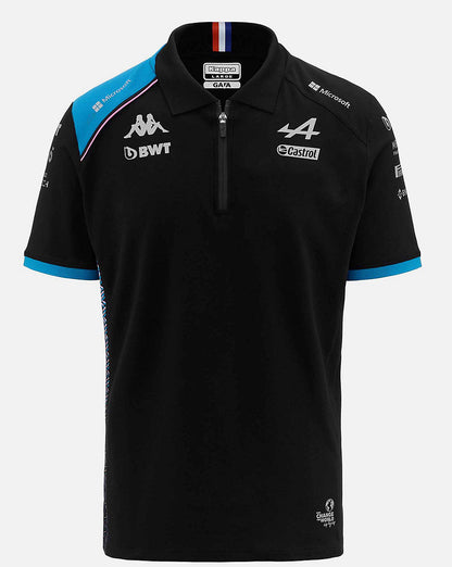 Alpine F1 Black Polo Fan Liquid Blue