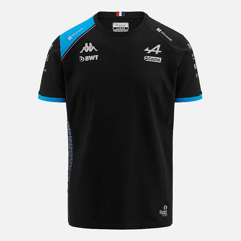 Alpine F1 Black T-Shirt TEAM Liquid Blue