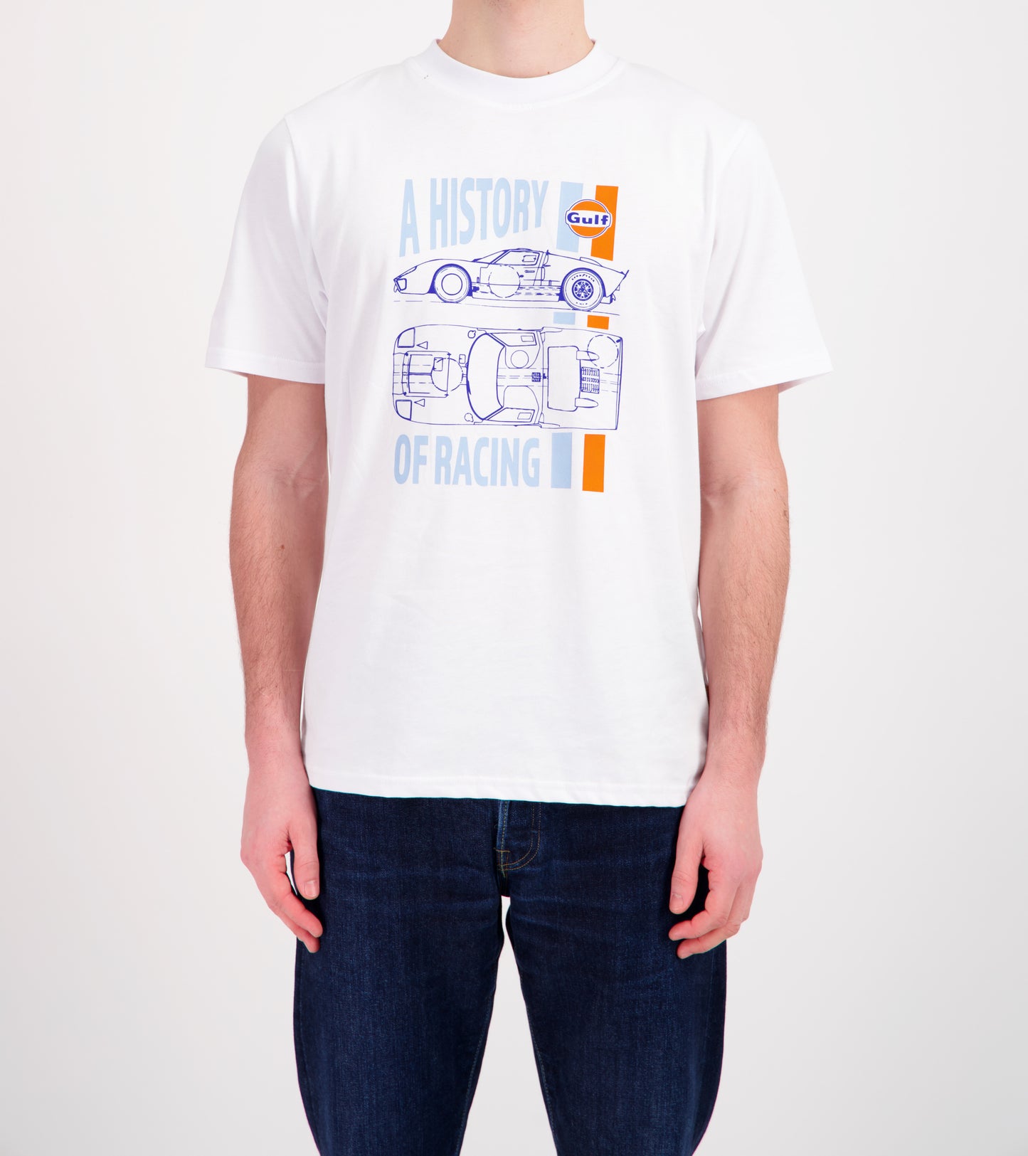 GULF Tee Shirt Racing History - Blanc