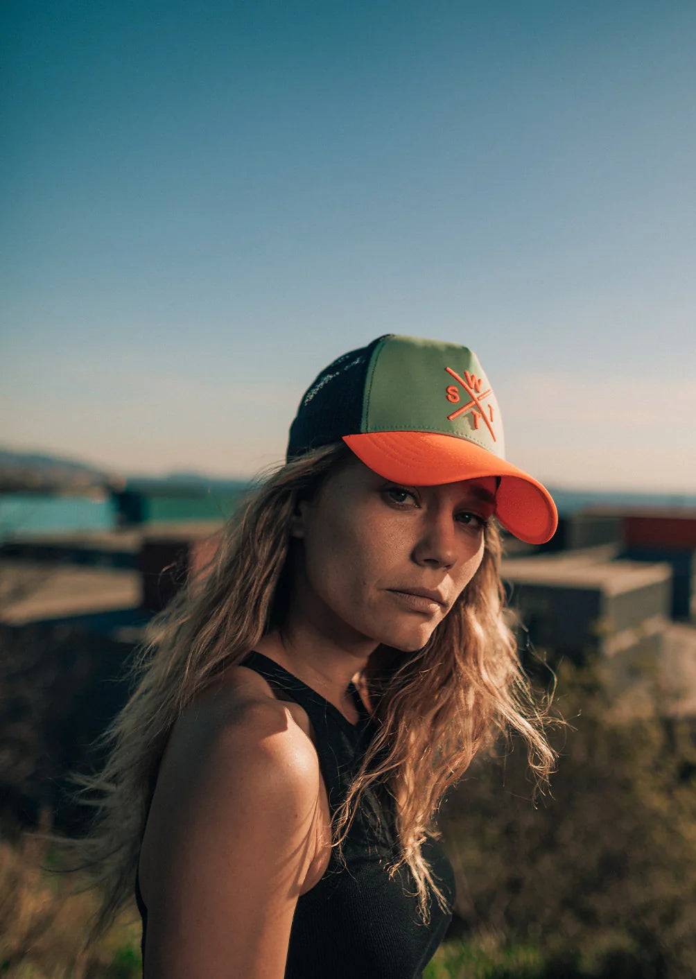 Watts Casquette TRIBE - Vert Sauge/Orange Fluo