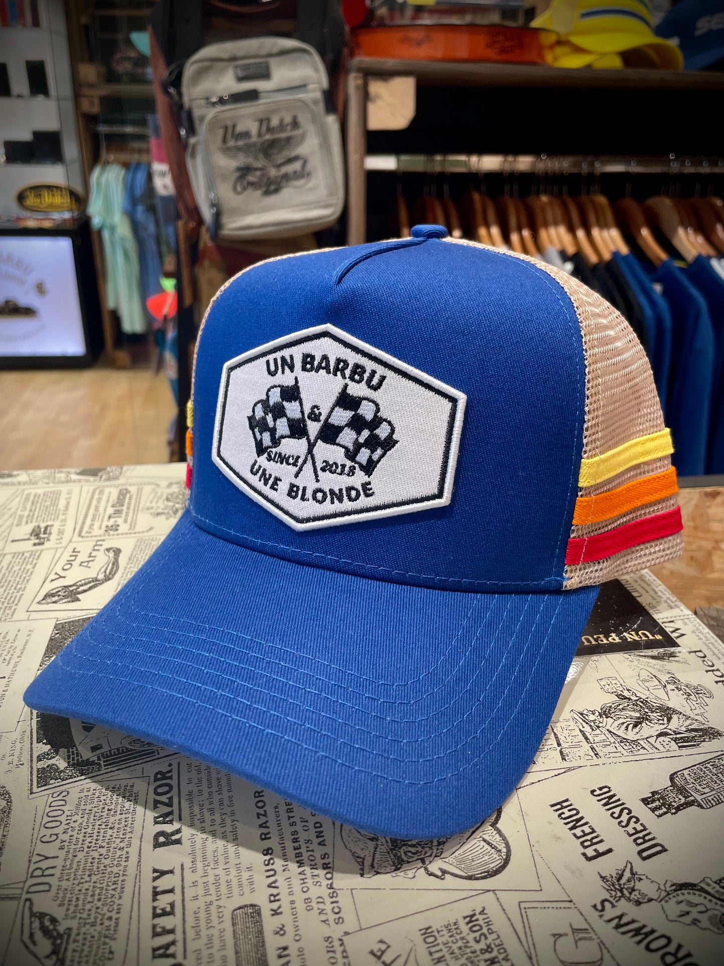 1B&1B Casquette Trucker Bleu/Sable/Jaune/Orange