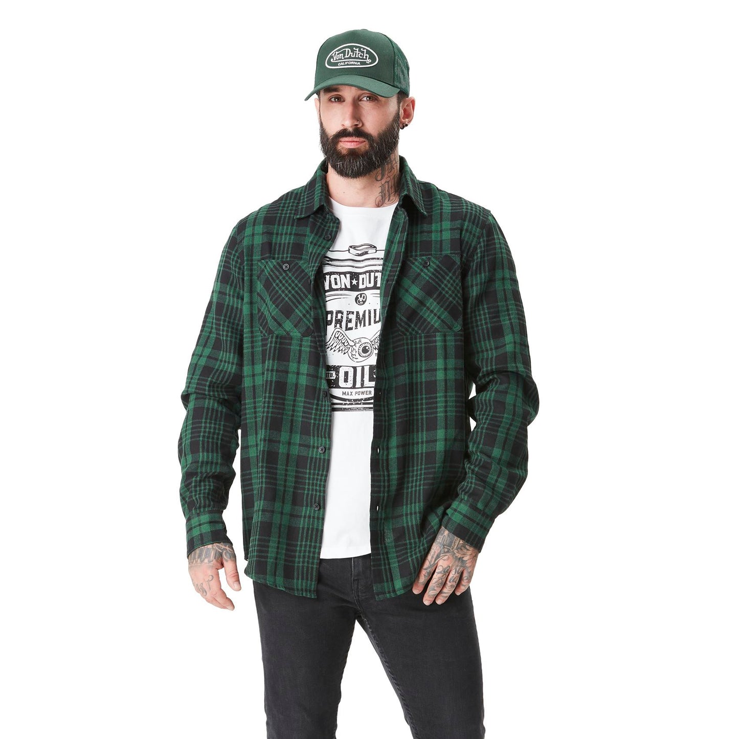 VD Chemise Flanelle à Carreaux JACK - VERT