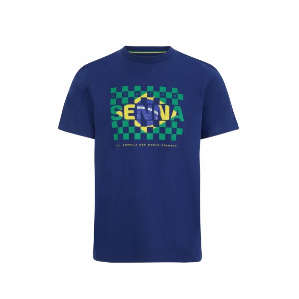 Ayrton Senna Logo Tee Blue